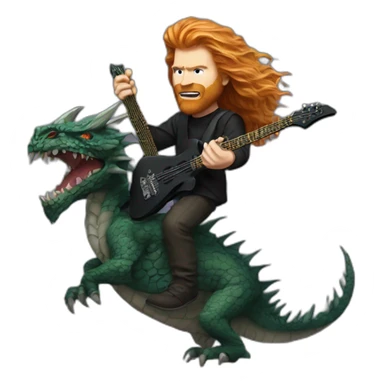 Dave Mustaine ridding dragon of death sticker