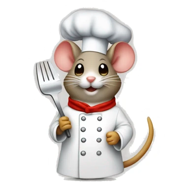mouse with a chef’s hat apple style sticker