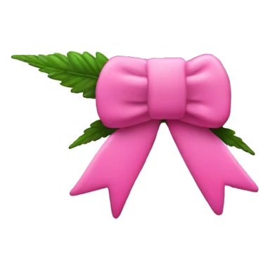 Pink marijuana leaf with a pink bow in top sticker