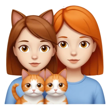 Two stink brainless girls with white and orange cat sticker