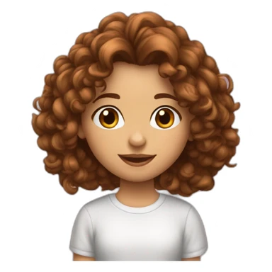 Fille marron cheveux bouclés long sticker