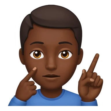 A person pointing is his head sticker