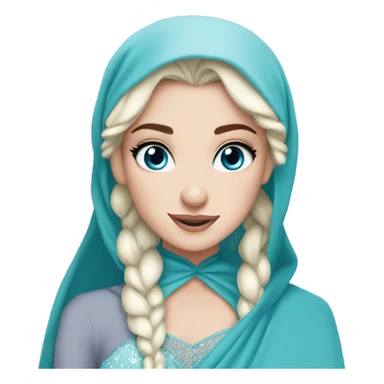 Hijabi elsa princess freckless blue eyes  sticker
