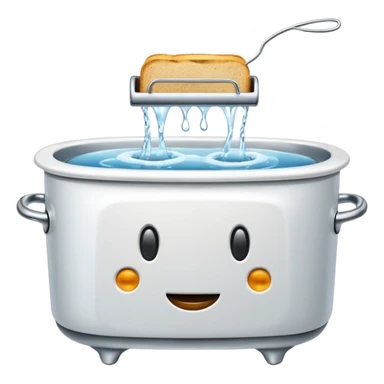 Happy toaster in a washtub  sticker
