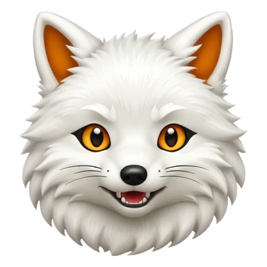 Growling white fox sticker