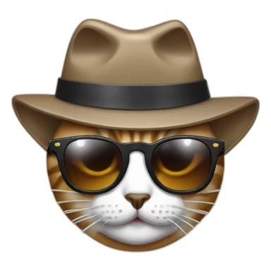 Cat with grill and shades and hat sticker