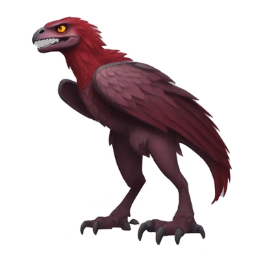 Cool edgy Maroon-colored raptor with red mane full body sticker
