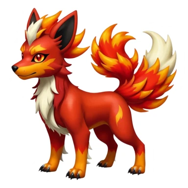 Shiny Exotic Gothic Houndoom-Arcanine-Pokémon-Fakémon-hybrid-creature sticker