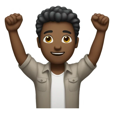 black man arms raised high sticker