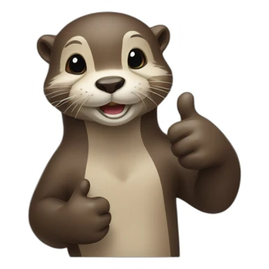 otter with thumb up sticker