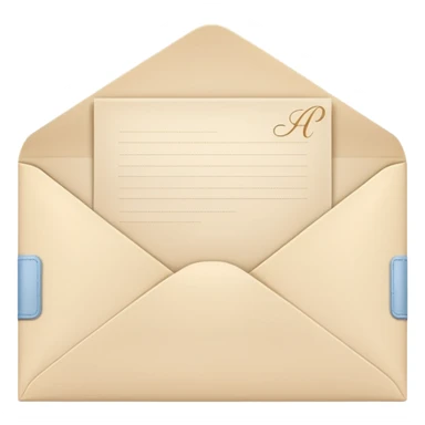 Pale beige envelope with letter sticker
