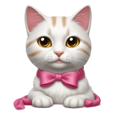 Gatita persa realista con cinta rosada como marie de los aristogatos  sticker