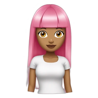 Nicki minaj with pink hair and fringe  sticker