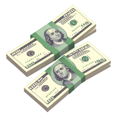 three 100 dollar bills sticker