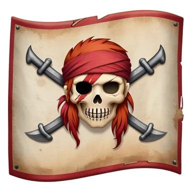 One Piece Red Hair Pirates flag with three scars sticker