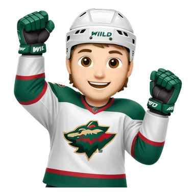 Minnesota wild ice hockey player celebrates goal  sticker