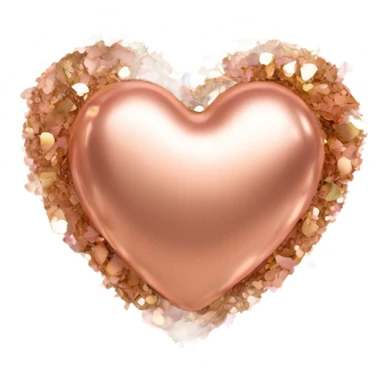 A rose gold heart with confetti around it sticker