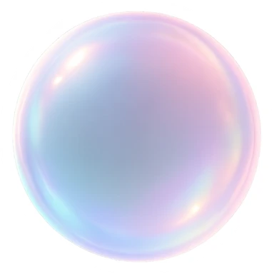 a delicate, pastel iridescent bubble with a soft glow, gentle and glowing, translucent, shiny, luminous sticker