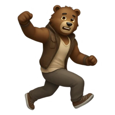 A man who beat a bear sticker