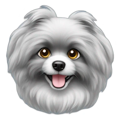 gray Pomeranian poodle sticker