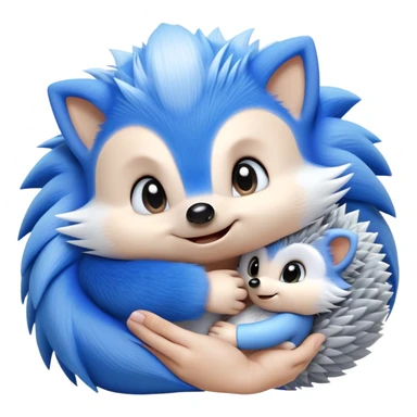 Baby Sonic the Hedgehog and baby Silver the Hedgehog together sticker