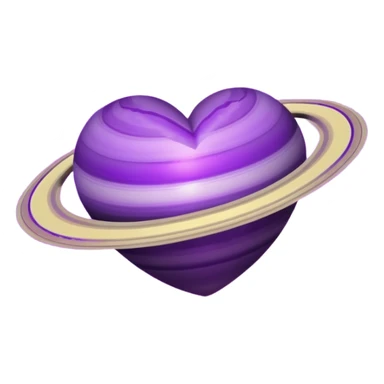 Purple heart shape Saturn sticker