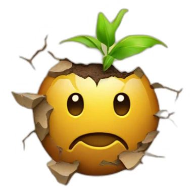 emoji symbolizing drought: cracked earth, withered plant. sticker