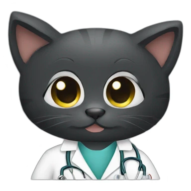 Black cat doctor  sticker