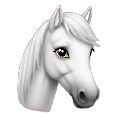 Poney blanc avec le bout du museau rose sticker