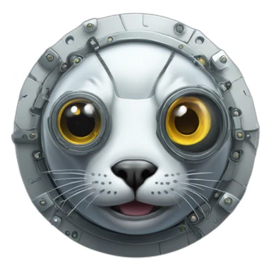 cyborg seal with mechanical eye prosthesis sticker