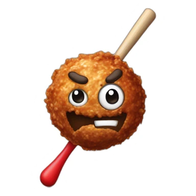 Meatball with a baseball bat sticker