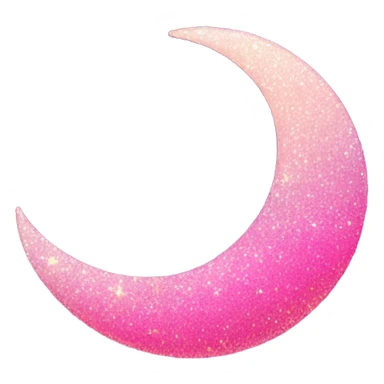 Pink ombre crescent moon with glitter  sticker