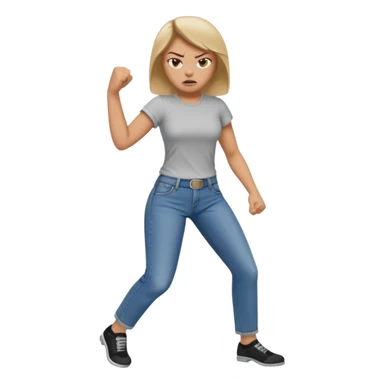 Woman angry kickin sticker