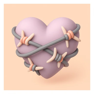 gothic heart with barbed wire, mochi style sticker