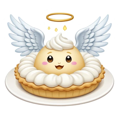 a cream pie flying with angel wings sticker