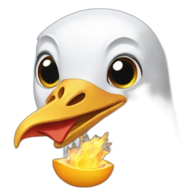 sea-gull eat French fire sticker
