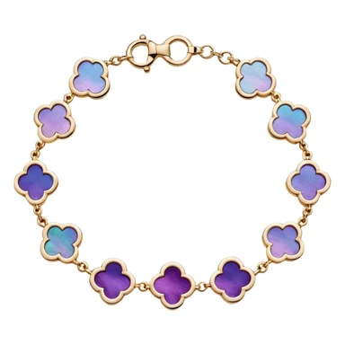Van Cleef Vintage Alhambra bracelet in Mother of pearl purple sticker