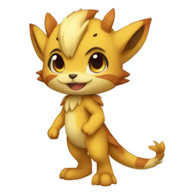 a anthro chibi-style Fakémon-hybrid full body sticker