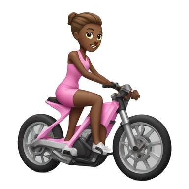 Women en sport bike. P!nk Skin and Brown hair sticker