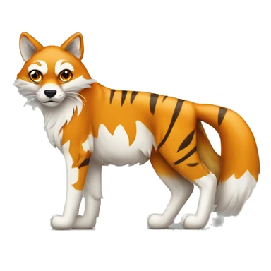 Renard blanc avec tigre  sticker