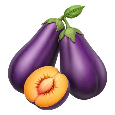 Patlıcan ve şeftali sticker