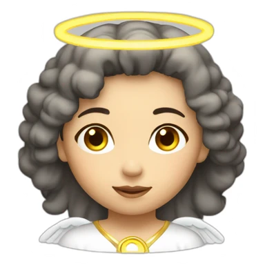 Asian female angel with halo sticker