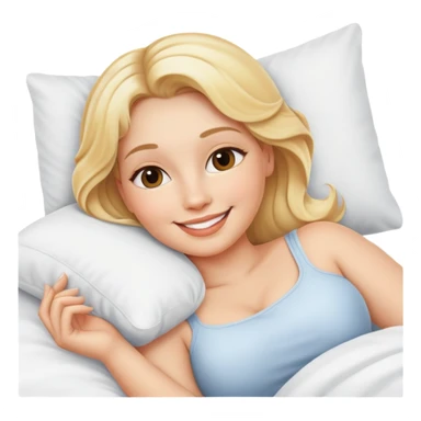 Curvy blonde sfw bed pose sticker