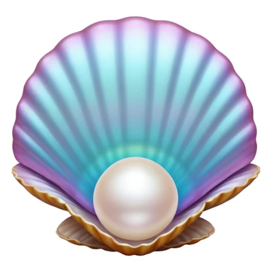 a pearl in a shell sticker