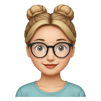 BUN HAIRED WOMAN WITH GLASSES sticker