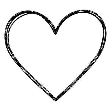 hand drawn outlined heart icon sticker