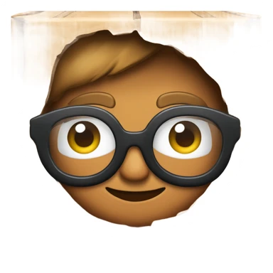 caja inteligente con lentes arriba de un corazon gigante sticker