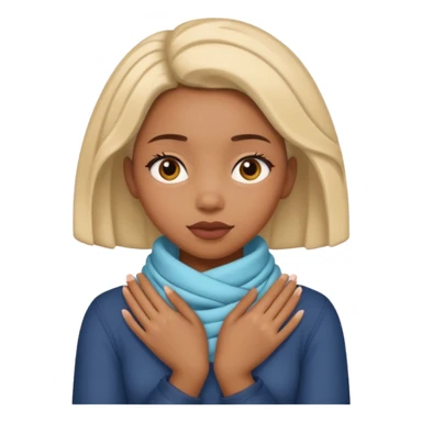 black girl with her hands wrapped around her neck sticker