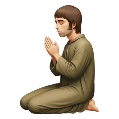 Liam Gallagher praying at the feet of Jesus  sticker
