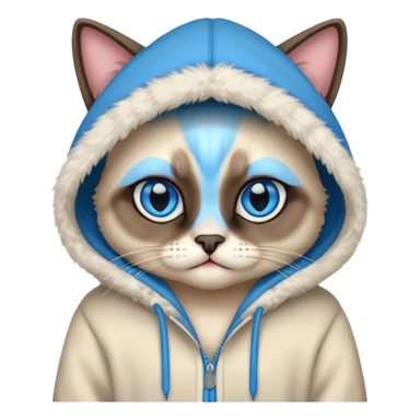 Siamese cat wearing hoodie sticker